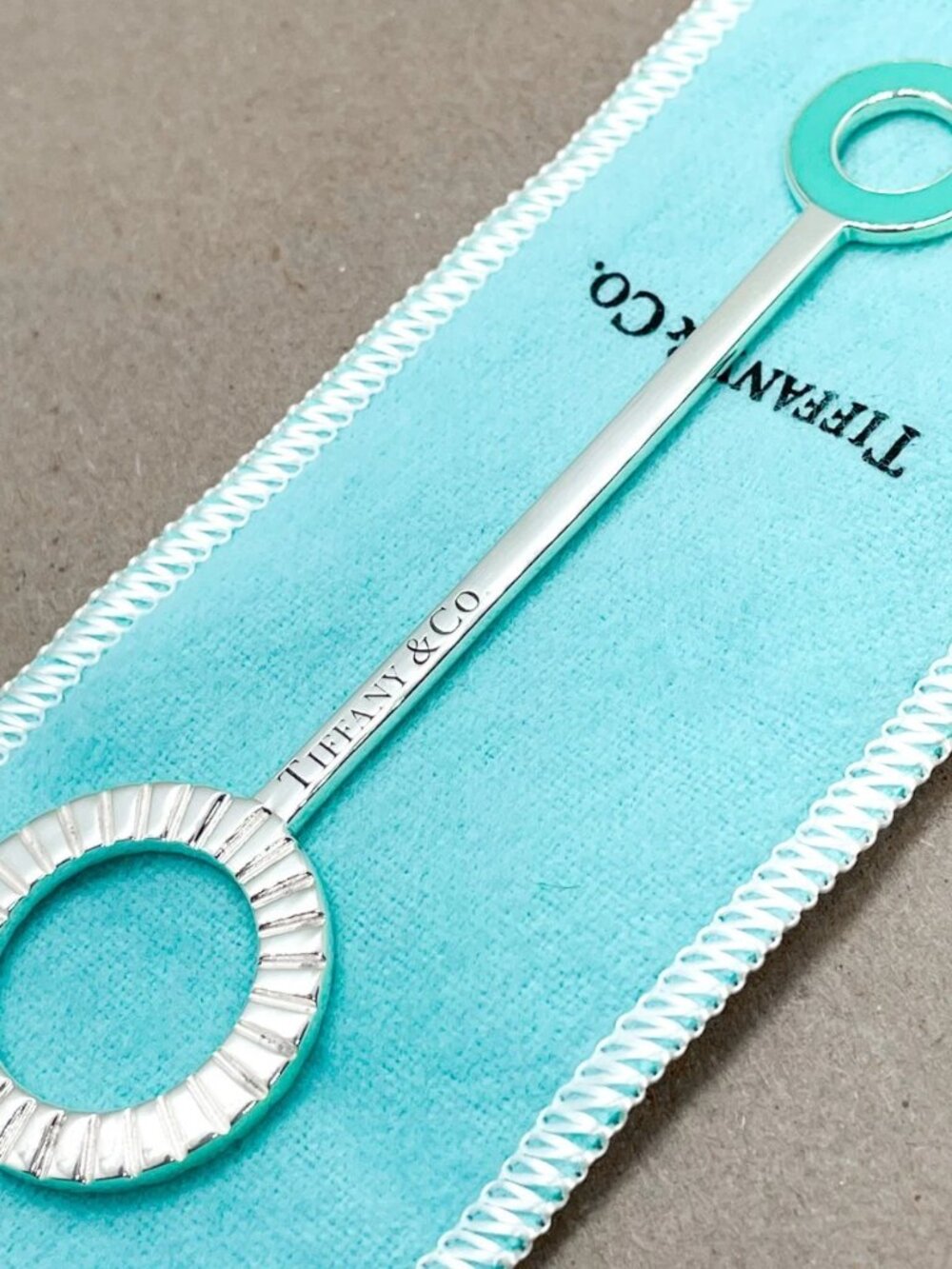 Tiffany & Co. Baby Bubble Wand Blower Blue Enamel Sterling Silver 4" Authentic